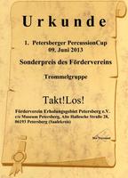 TAKT!LOS! gewinnt Sonderpreis des "1. Petersberger PercussionCup"